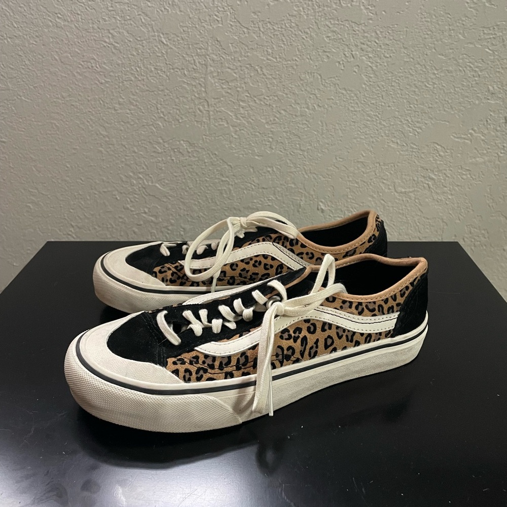 Leopard Print Sneakers with Black and White Accents